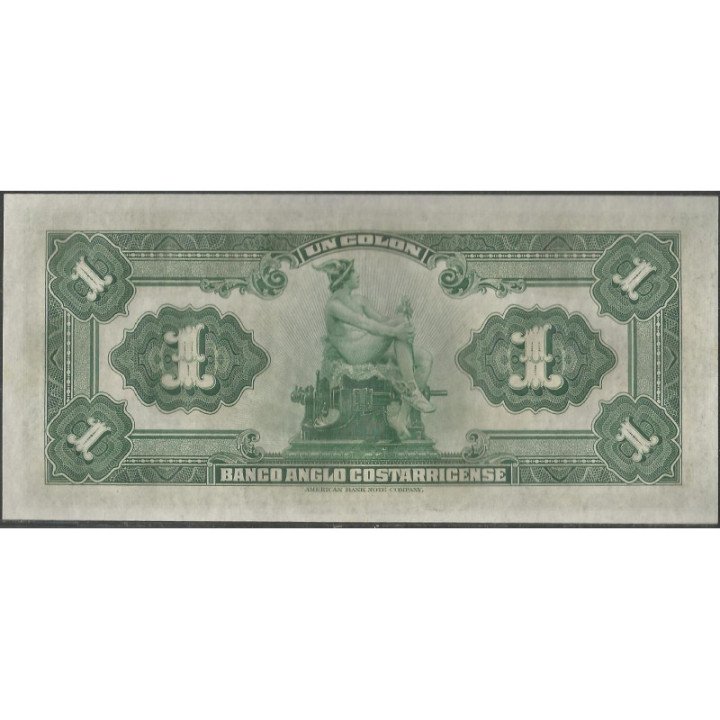 Costa Rica 1 Colon L 23 Jun L 23 1917 Ps121r reverso