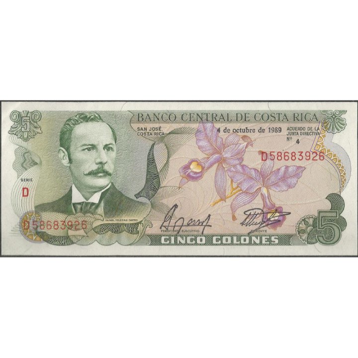 Costa Rica 5 Colones 4 Oct 1989 P236d