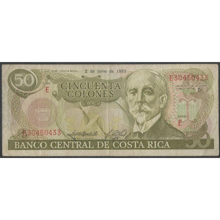 Costa Rica 50 Colones 2 Jun 1993 P257a