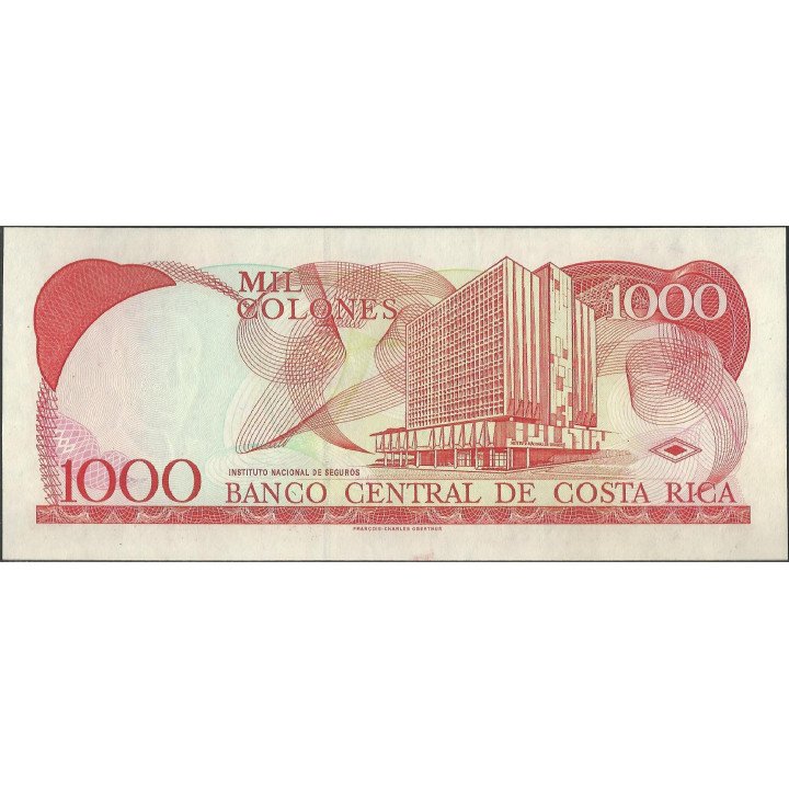 Costa Rica 1.000 Colones 9 Abr 2003 P264d reverso
