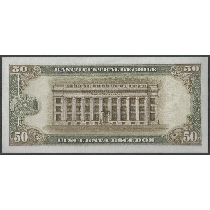 Chile 50 Escudos ND1962-75 P140b reverso