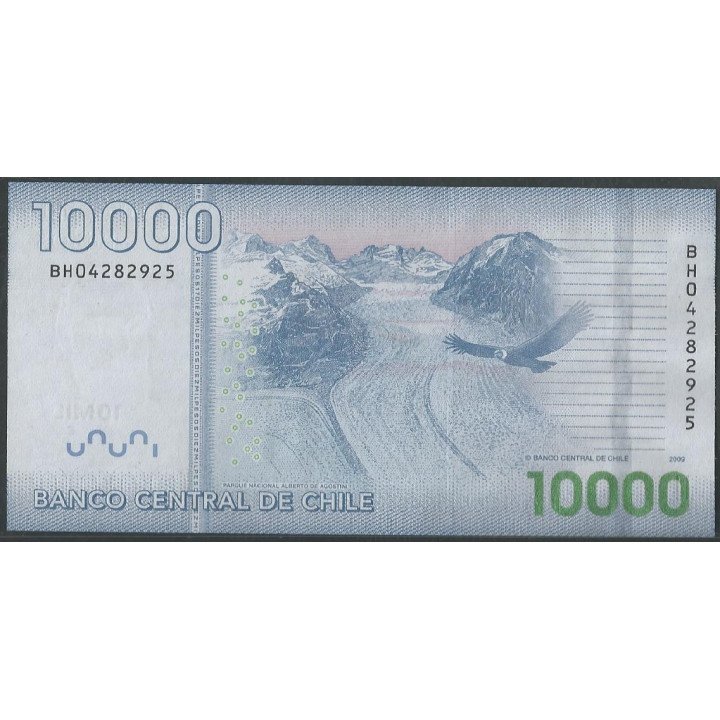 Chile 10.000 Pesos 2009 P164a reverso