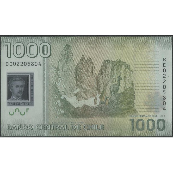 Chile 1.000 Pesos 2010 P161a reverso