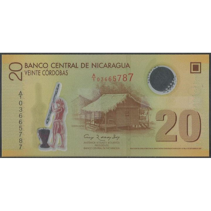 Nicaragua 20 Cordobas 12 Sep 2007 P202a