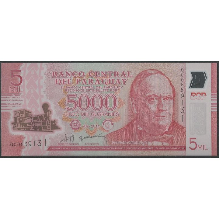Paraguay 5.000 Guaranies 2011 P234a