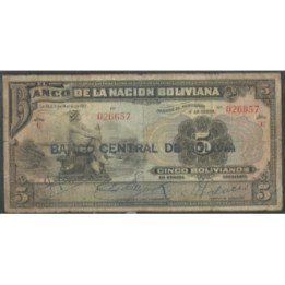 Bolivia 5 Bolivianos ND1929 Serie U P113