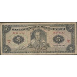 Ecuador 5 Sucres 3 Sep 1973 HL P100d