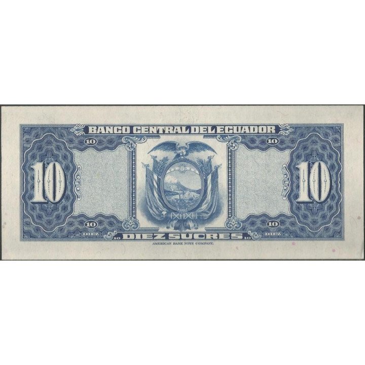Ecuador 10 Sucres 2 Ene 1974 KZ P101Ab reverso