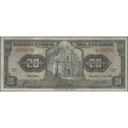 Ecuador 20 Sucres 5 Nov 1969 KY P103b