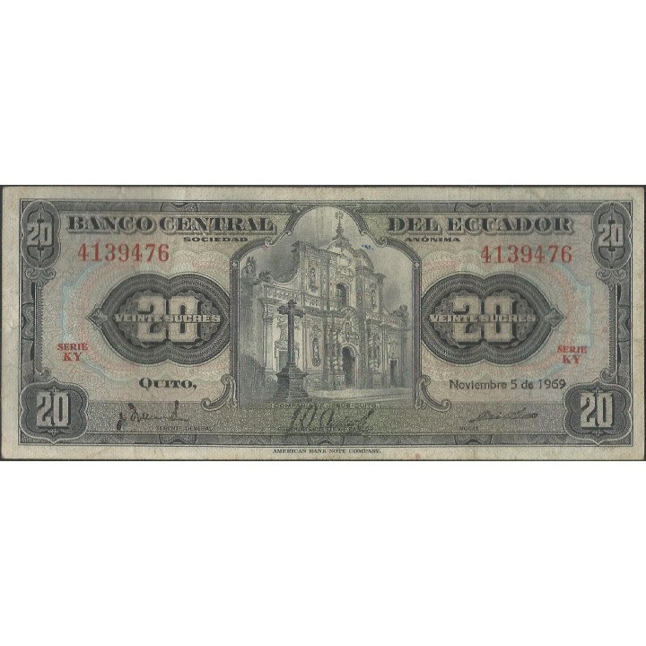 Ecuador 20 Sucres 5 Nov 1969 KY P103b