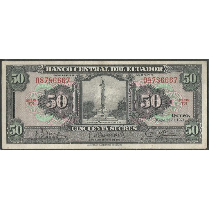Ecuador 50 Sucres 20 May 1971 TN P104b