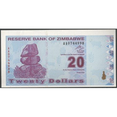 Zimbabwe, 20 Dollars 2009 P95