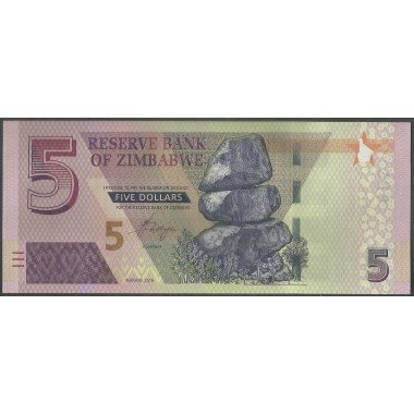 Zimbabwe 5 Dollars 2019 P102