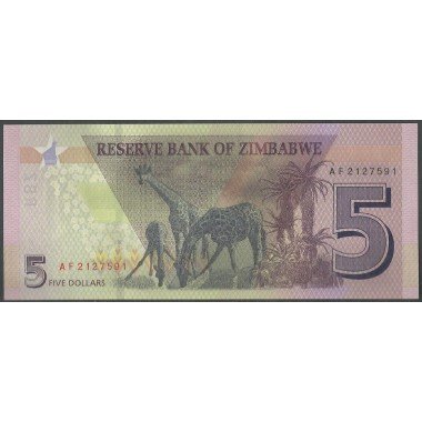 Zimbabwe 5 Dollars 2019 P102