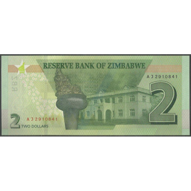 Zimbabwe, 2 Dollars 2019 P101