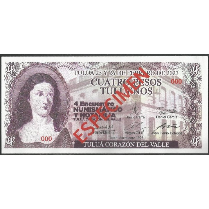 Tulua 4 Pesos Tulueños 2023 Specimen