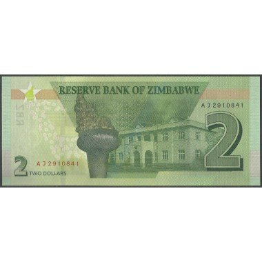 Zimbabwe, 2 Dollars 2019 P101