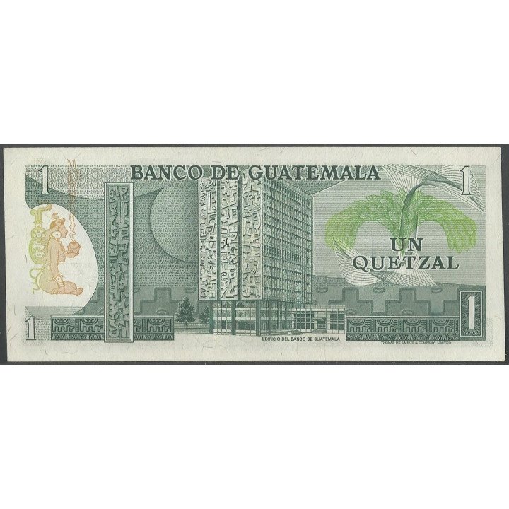 Guatemala 1 Quetzal 20 Abr 1977 P59c reverso