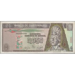 Guatemala 50 Centavos 4 Ene 1989 P72a
