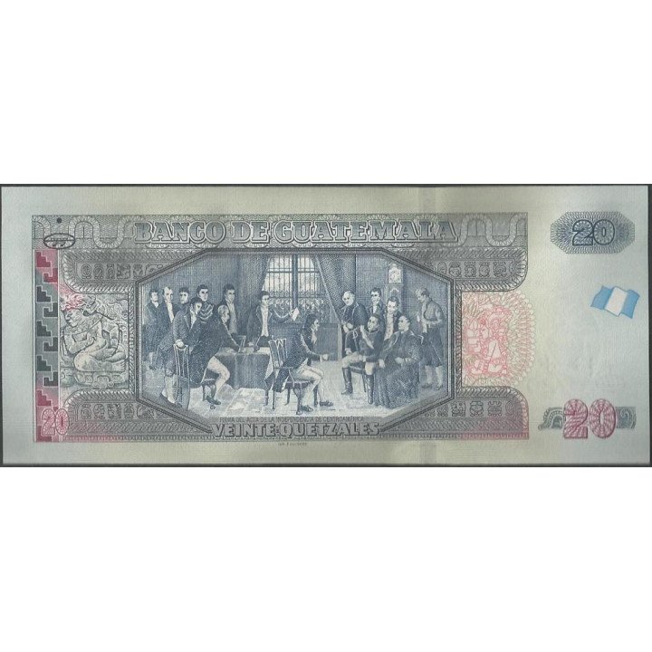 Guatemala 20 Quetzales 17 Oct 2012 P124 reverso