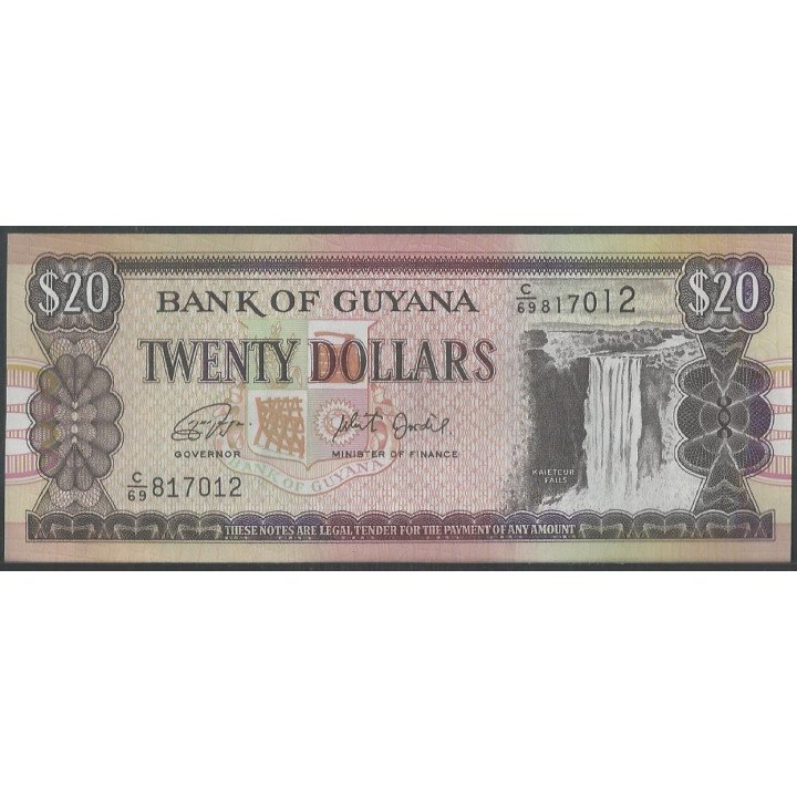 Guyana 20 Dollars ND1996 Firma 16 P30f