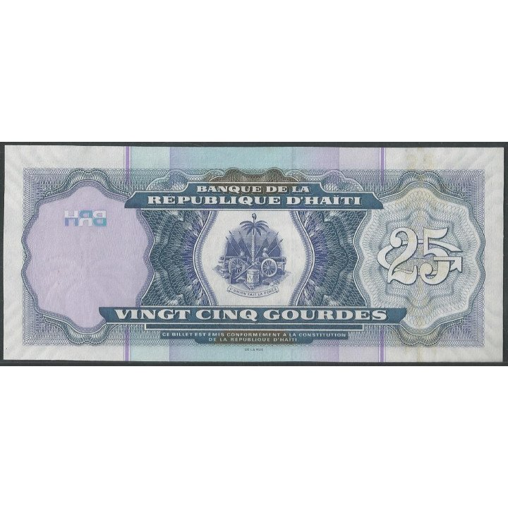 Haiti 25 Gourdes 2009 P266d reverso