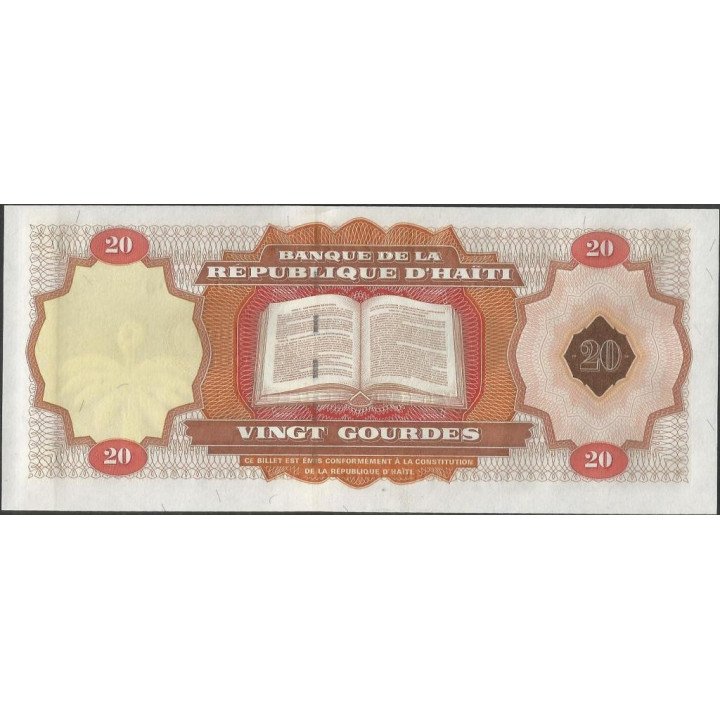Haiti 20 Gourdes 2001 P271A reverso