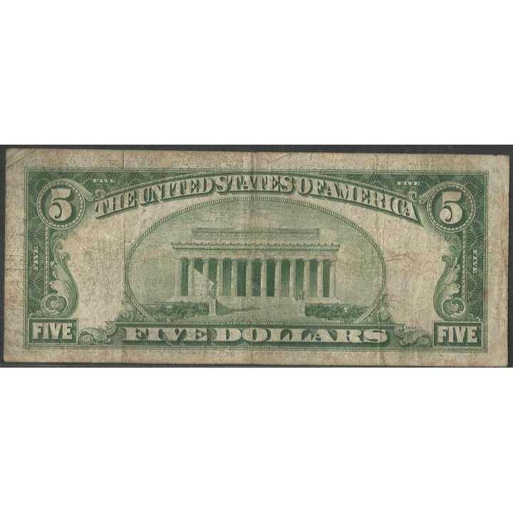 Estados Unidos 5 Dollars 1934A P429Da reverso