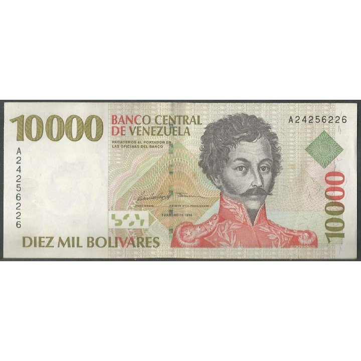 Venezuela 10.000 Bolivares 10 Feb 1998 A 8 Dig P81
