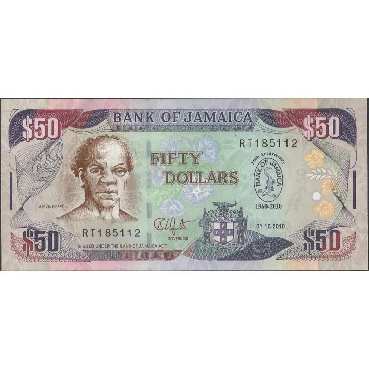 Jamaica 50 Dollars 1 Oct 2010 P88