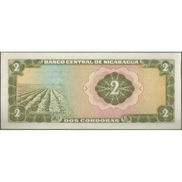 Nicaragua 2 Cordobas D1972 C P121a reverso