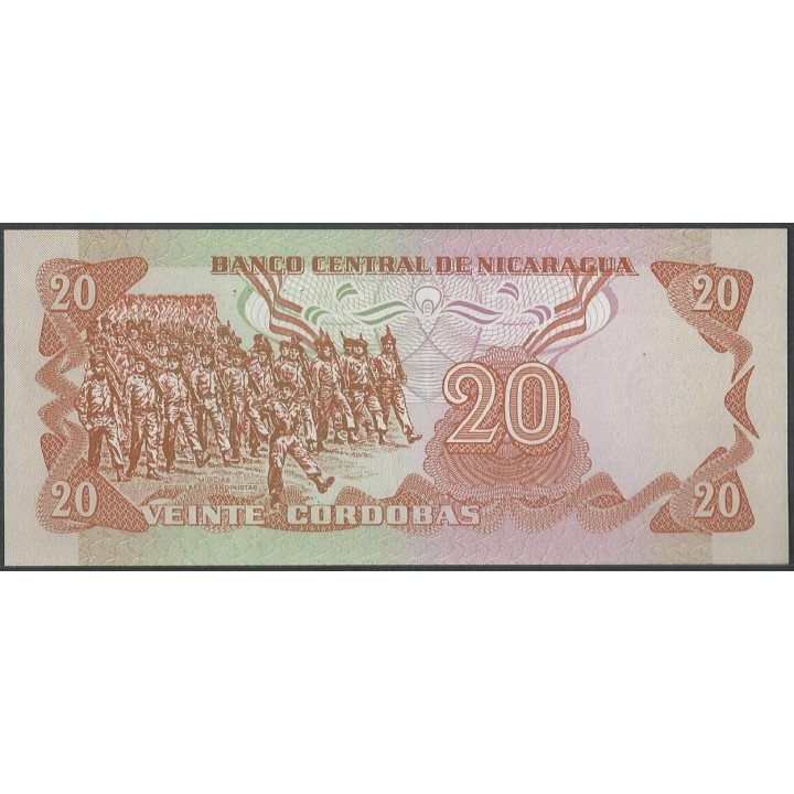Nicaragua 20 Cordobas D1979 P135 reverso