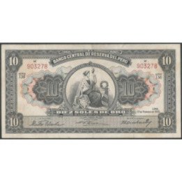 Peru 10 Soles 17 Feb 1955 P71a