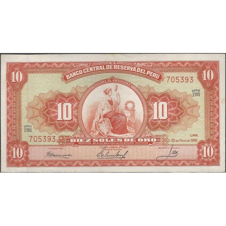 Peru 10 Soles 20 May 1966 P84a
