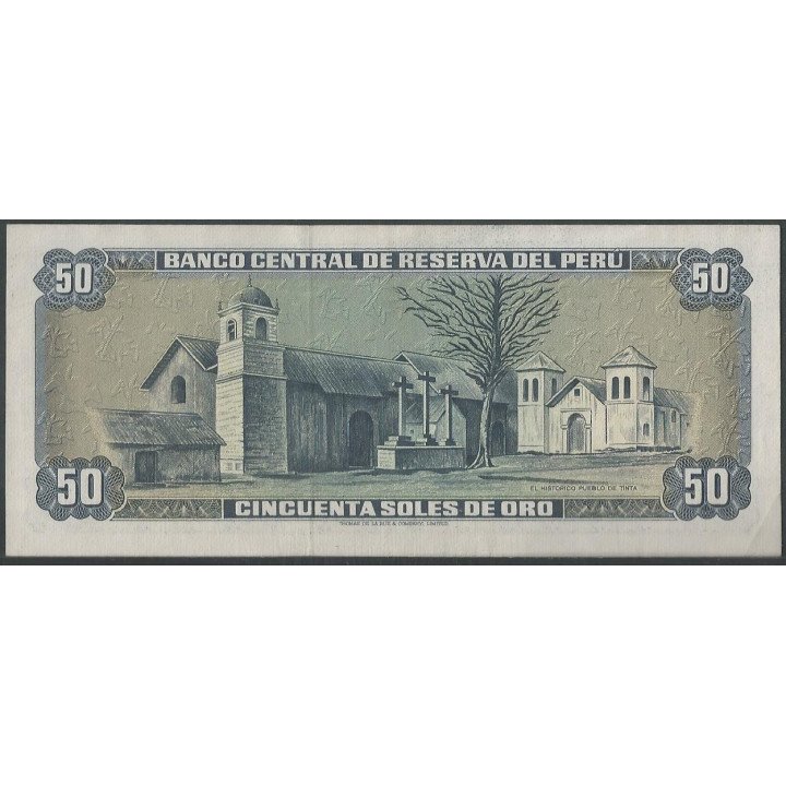 Peru 50 Soles 20 Jun 1969 P101a reverso