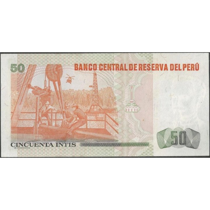 Peru 50 Intis 26 Jun 1987 P131b reverso