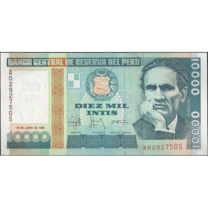 Peru 10.000 Intis 28 Jun 1988 P140