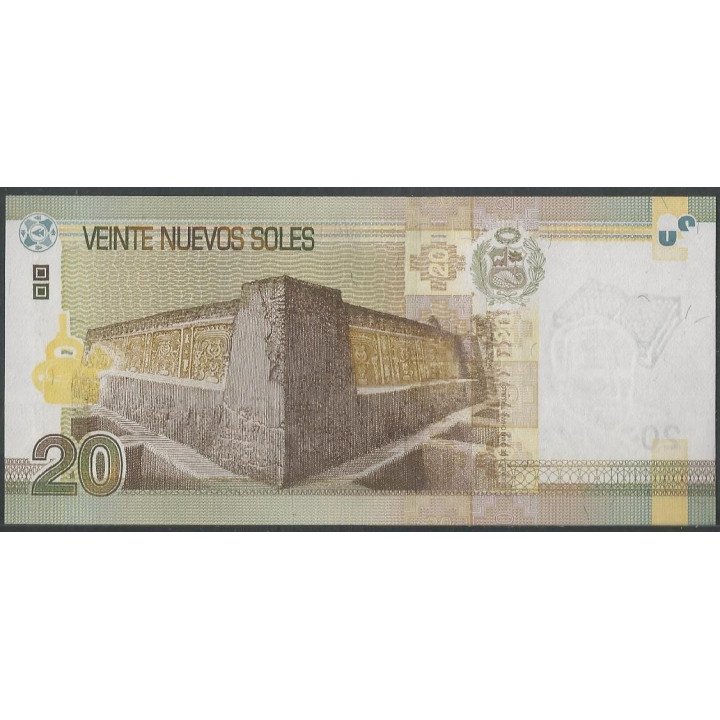 Peru 20 Nuevos Soles 13 Ago 2009 P183 reverso