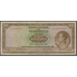 Venezuela 100 Bolivares 18 Mar 1969 U 7 Dig P48f