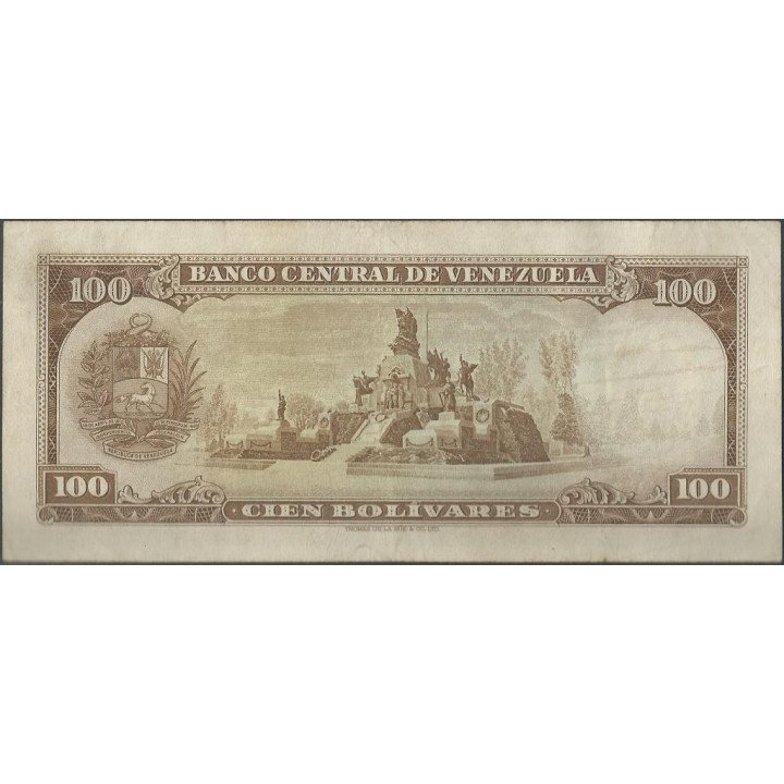 Venezuela 100 Bolivares 6 Feb 1973 E 7 Dig P48j reverso