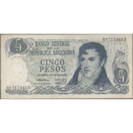 Argentina 5 Pesos ND1974-6 Serie A P294