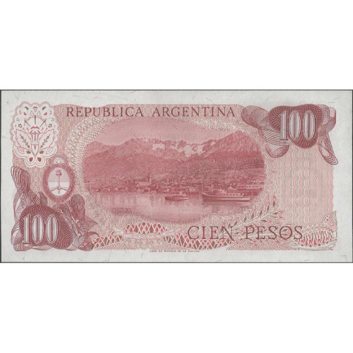 Argentina 100 Pesos ND1976-8 Serie D P302b reverso