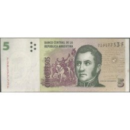 Argentina 5 Pesos ND2003 Serie F P353