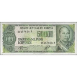 Bolivia 50.000 Pesos Bolivianos D 5 Jun 1984 SERIE A P170a