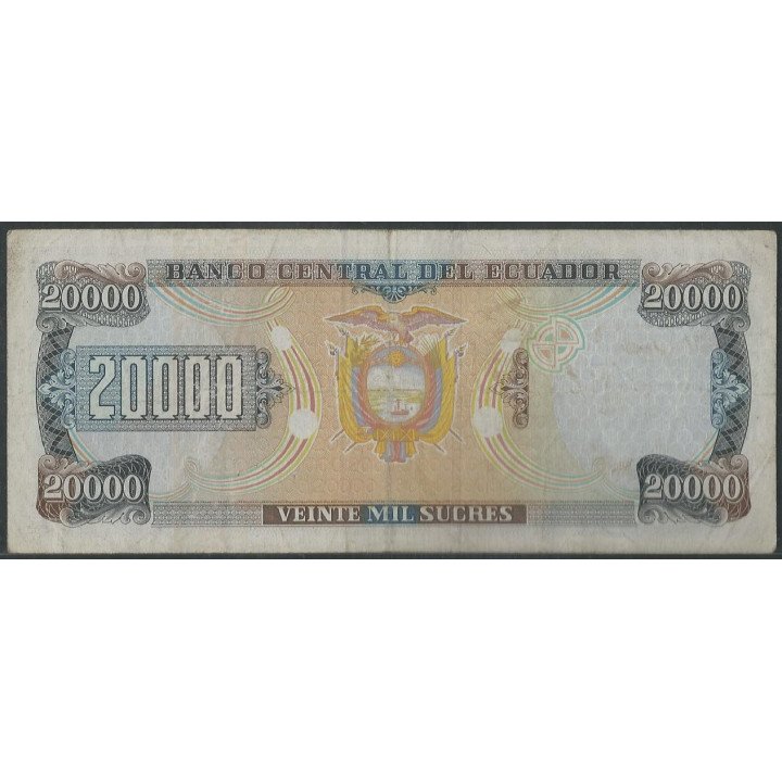 Ecuador 20.000 Sucres 26 Mar 1999 AJ P129c reverso