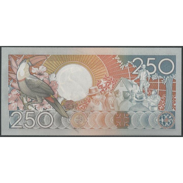 Suriname 250 Gulden 9 Ene 1988 P134 reverso