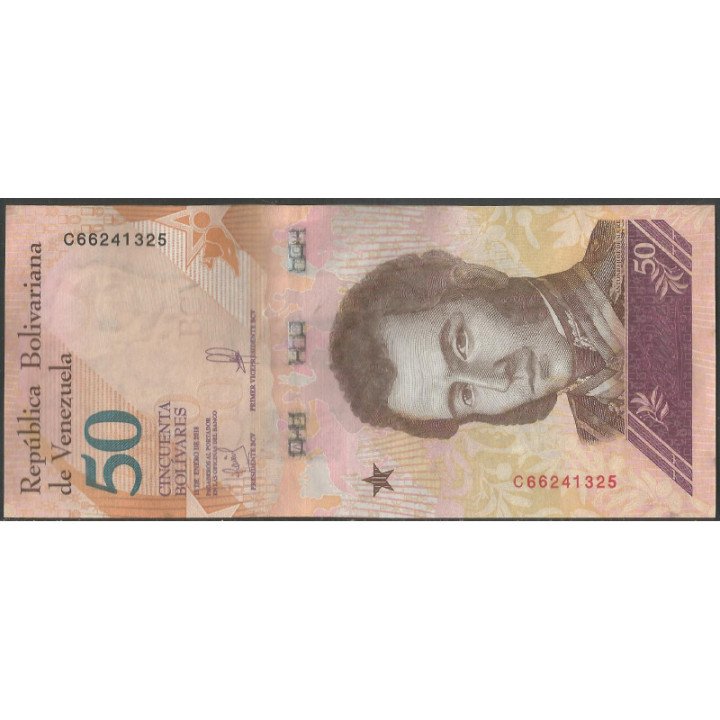 Venezuela 50 Bolivares 15 Ene 2018 C8 Dig P105