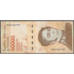 Venezuela 50.000 Bolivares 22 Ene 2019 H8 Dig P111