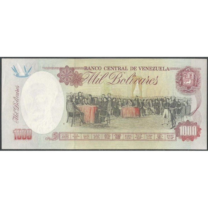 Venezuela 1.000 Bolivares 5 Feb 1998 M 9 Dig P76c reverso