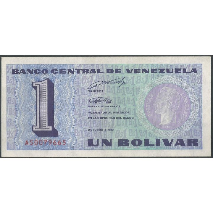 Venezuela 1 Bolivar 5 Oct 1989 A8 Dig P68
